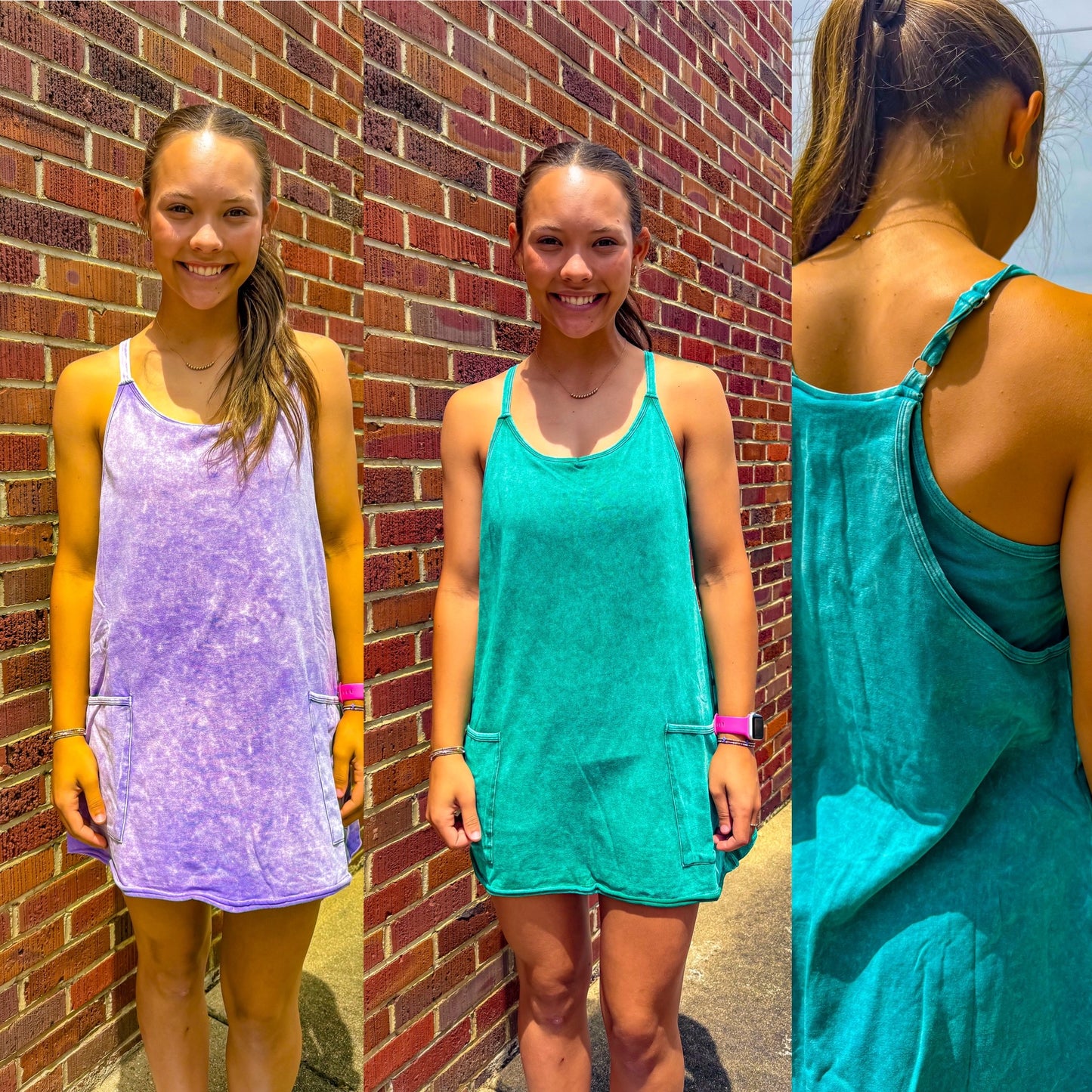 Vintage Wash Athleisure Romper Dress
