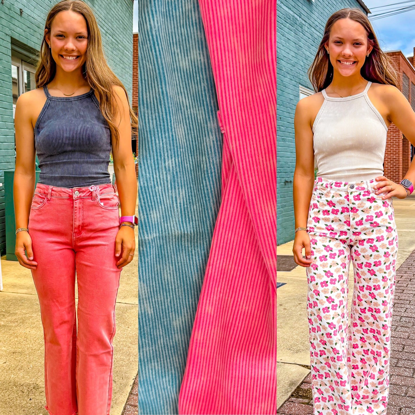 Vintage Wash Ribbed Halter Tank