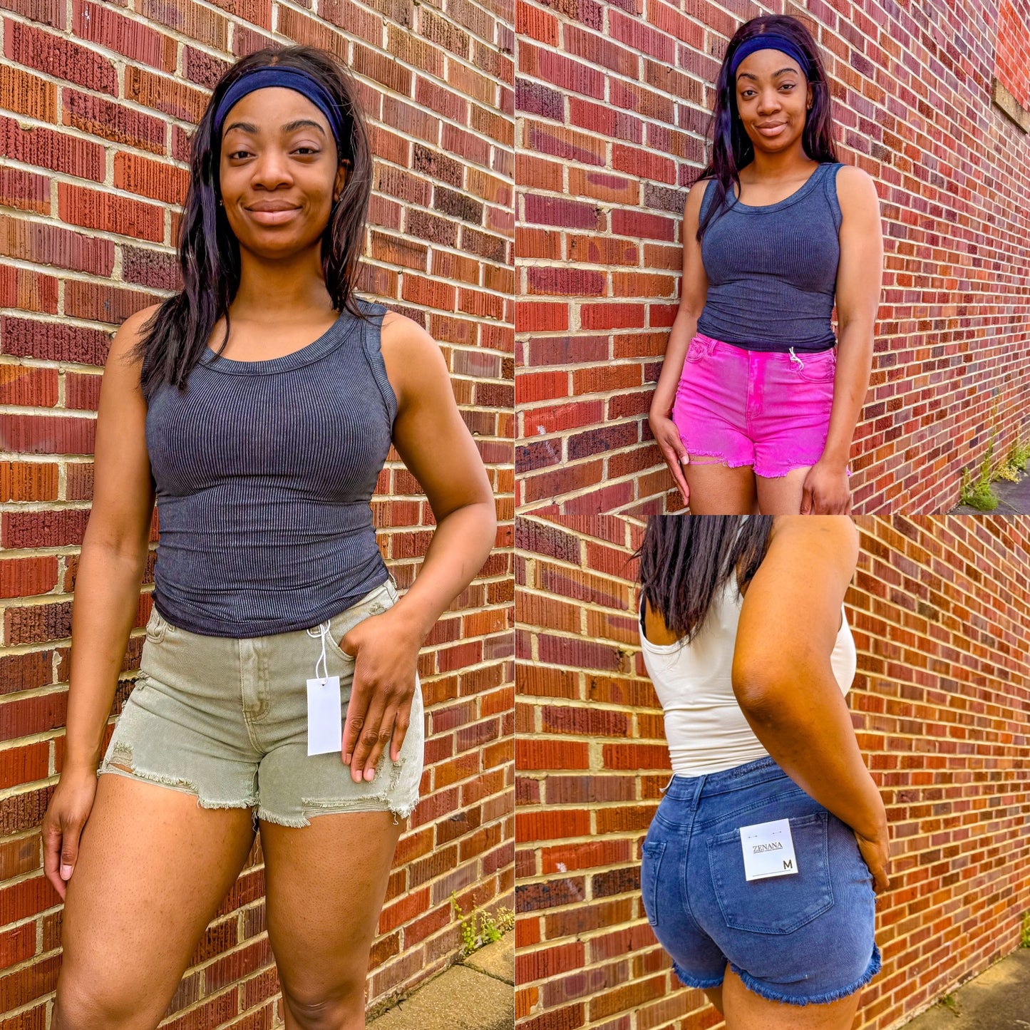 Distressed Raw Hem Denim Shorts