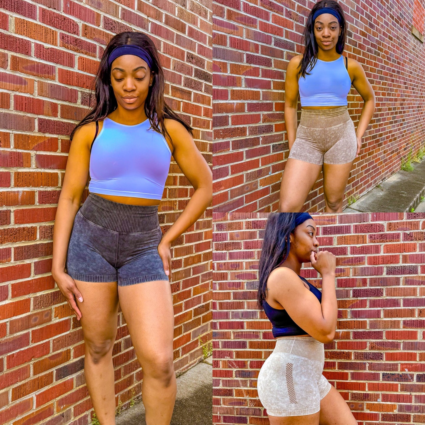 Vintage Washed Stretch Denim Shorts
