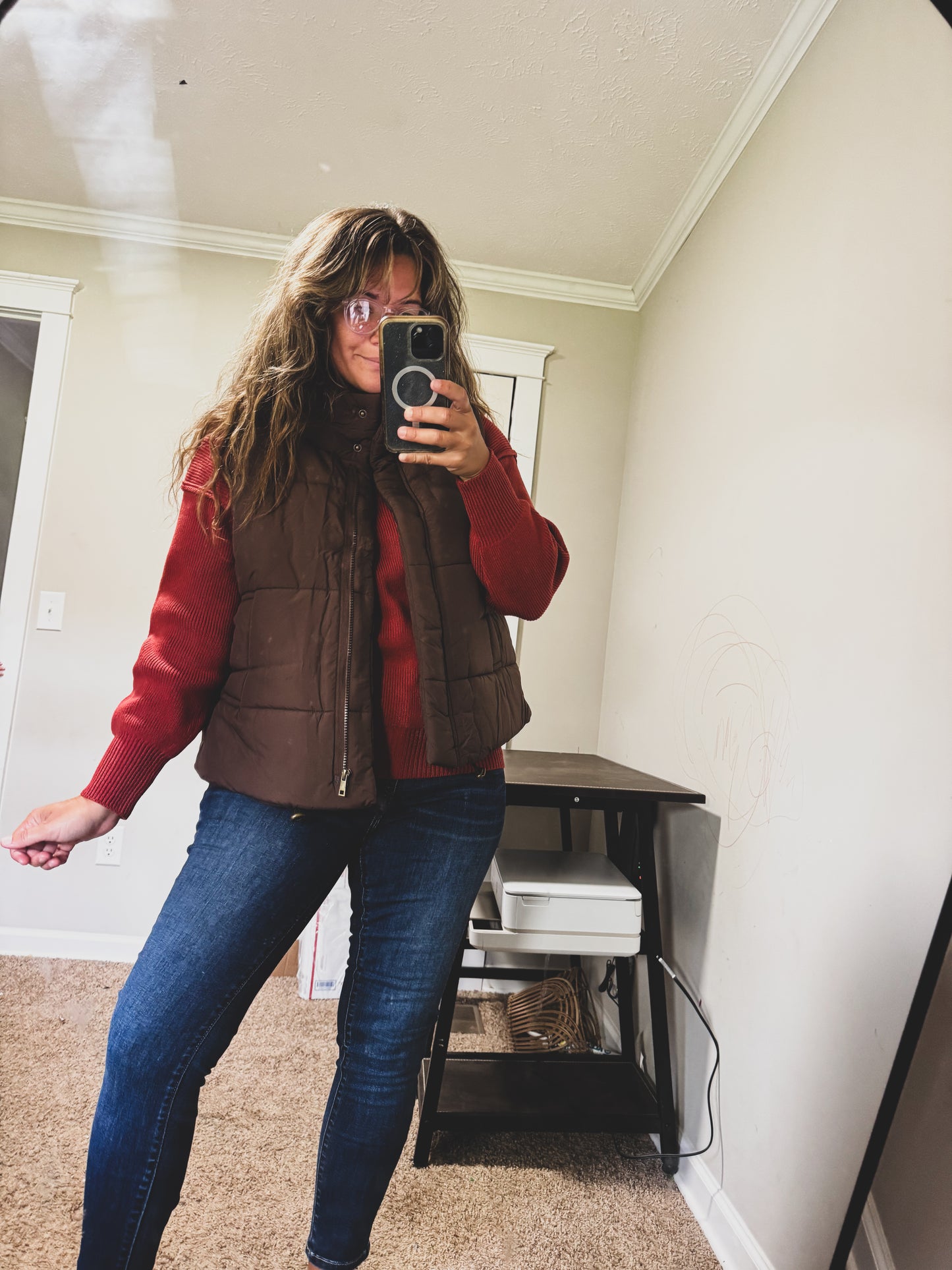 Chocolate Brown Puff Vest