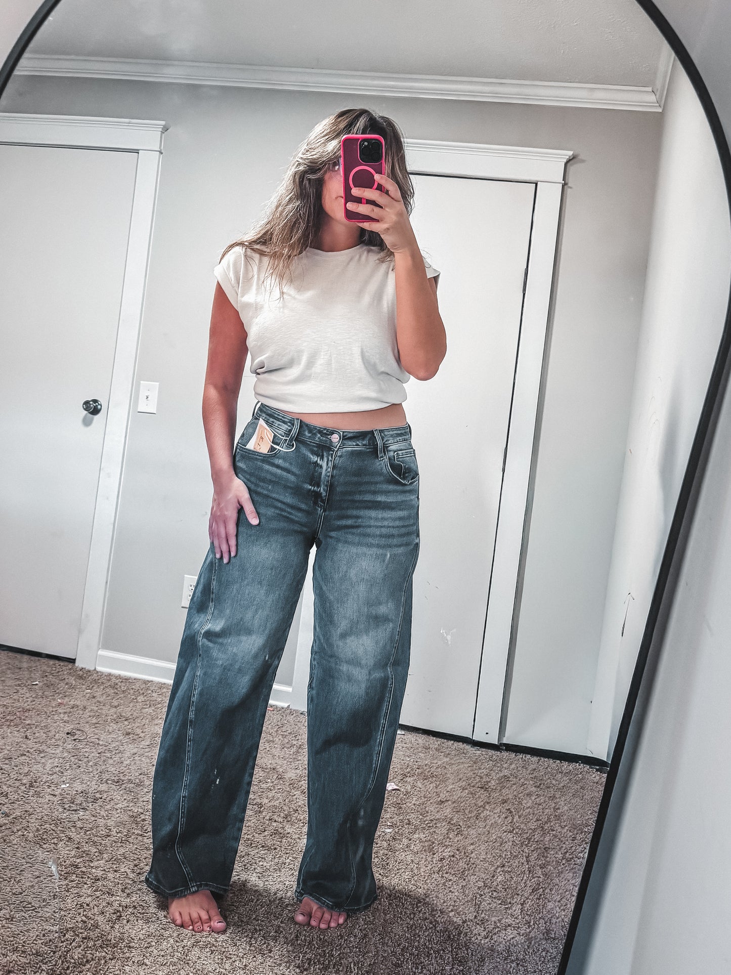 Mid Wash Sophie Barrel Jeans