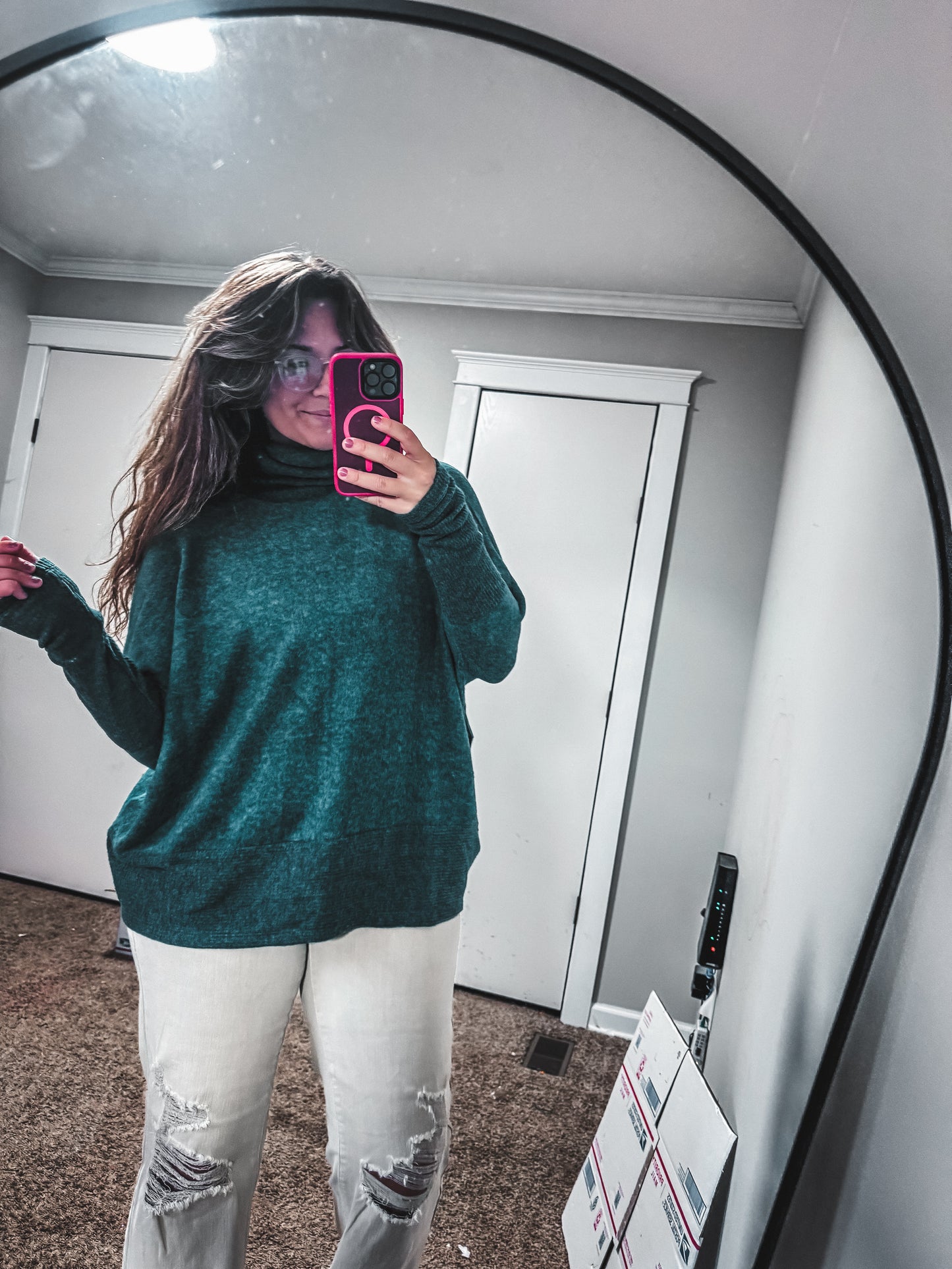 Emerald Turtleneck Sweater Tunic