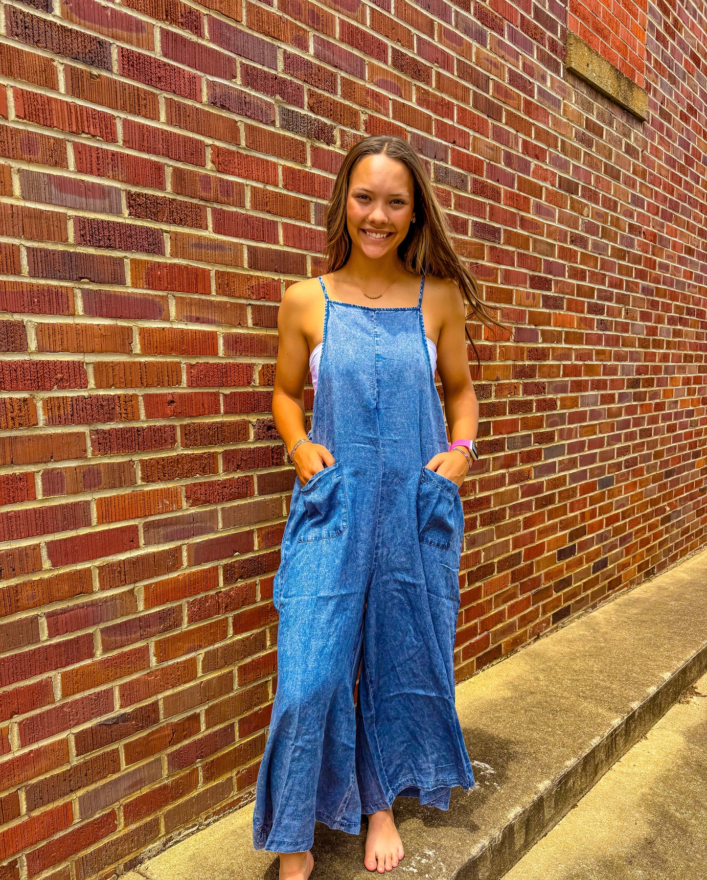 Denim Wide Leg Jumpsuit