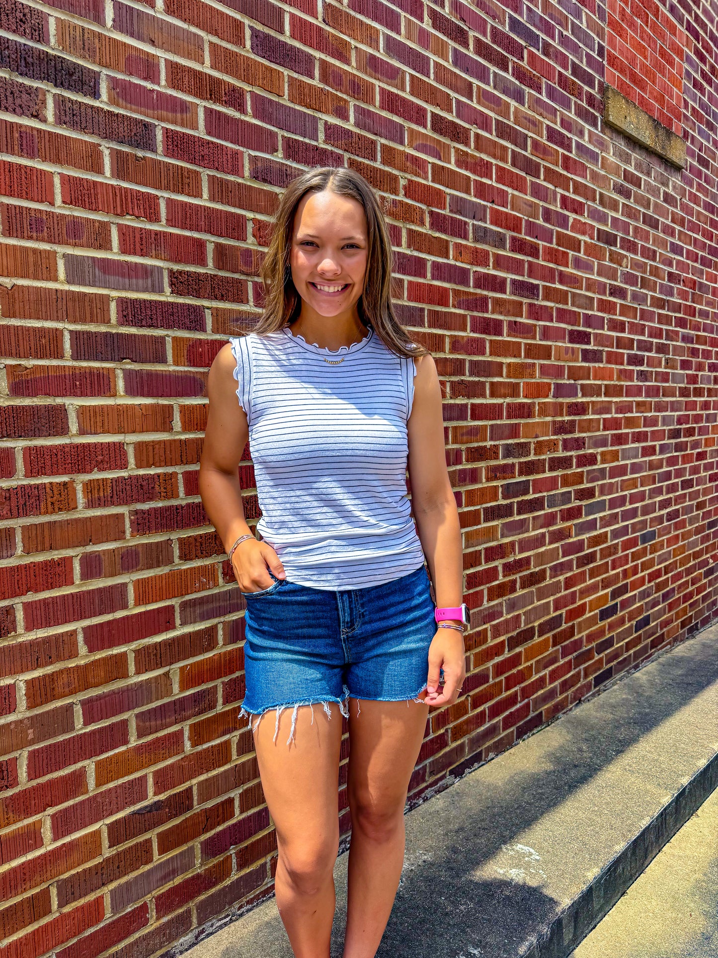 Stripes Scallop Tank