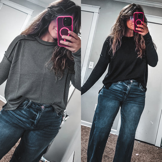 Ribbed Long Sleeve Top