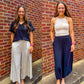 Woven Elastic Waistband Wide Leg Pants