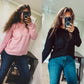 Round Neck Lightweight Sweater w/Pocket