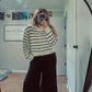 Striped 5 Button Cardi