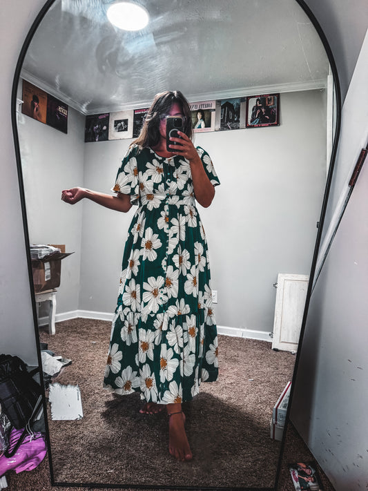 Green Floral Maxi