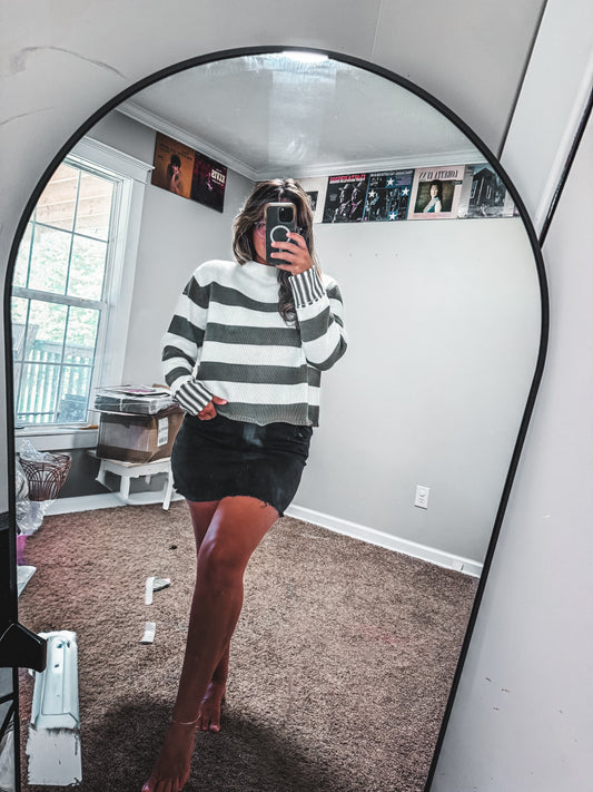 Olive Striped Sweater