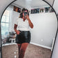 Black Stretch Denim Skirt