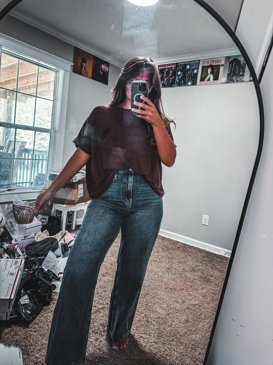 Chocolate Ribbed Top