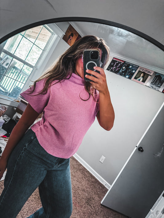 Mauve Shirred Side Top