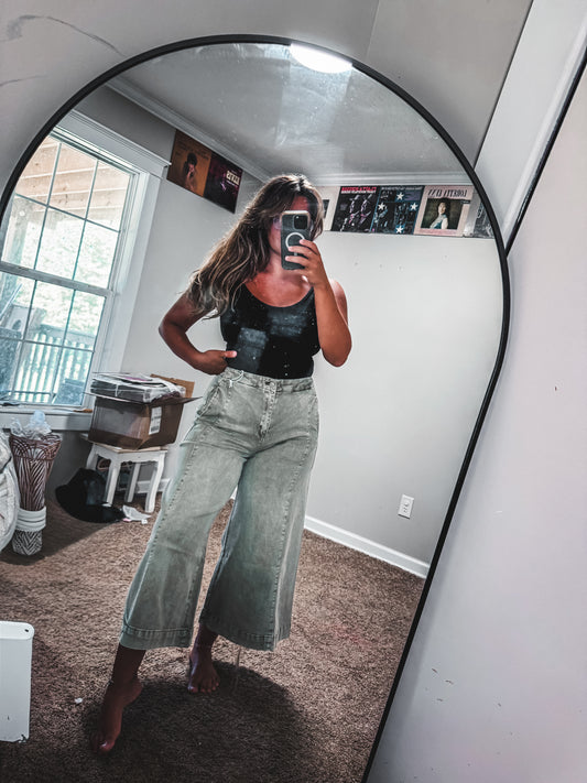 Olive High Rize Gaucho Style Bottoms
