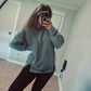 Dark Olive Ribbed Split Seam Sweatshirt