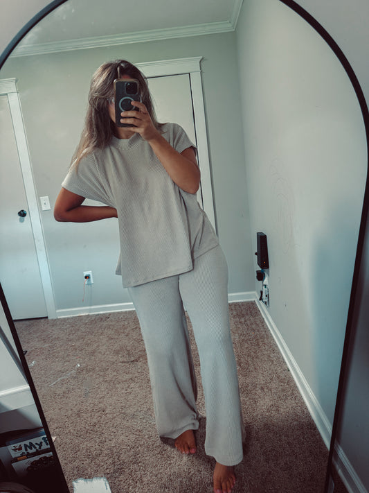 Ribbed Mock Neck Set