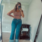 High Rise Cuffed Denim