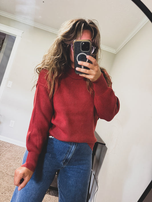 Rust Ribbed Sweater