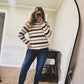 Chocolate Brown Stripe Lightweight Sweater