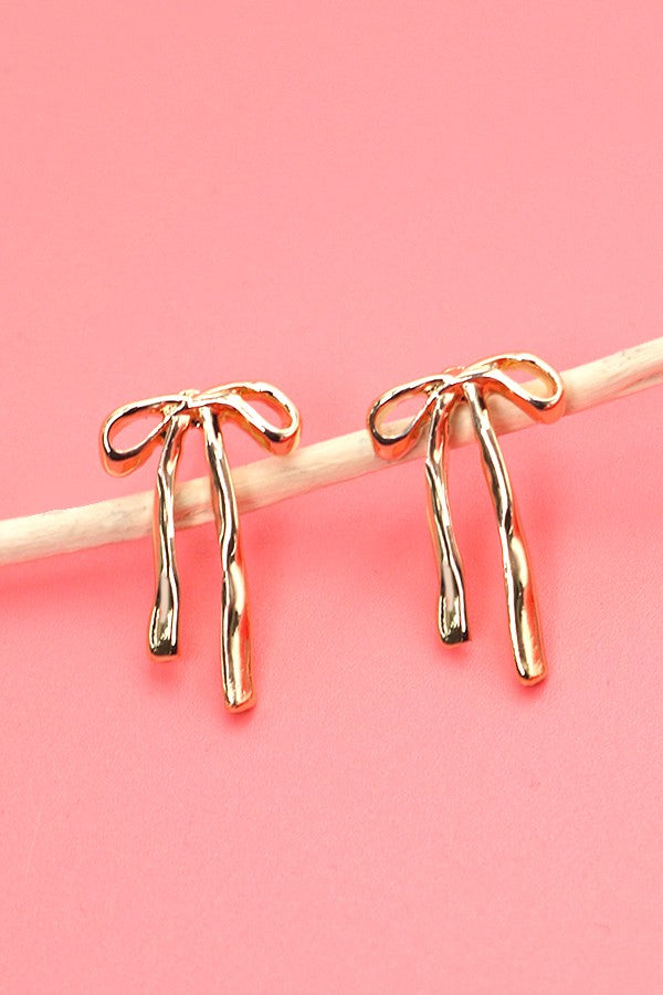 Gold Bow Earrings