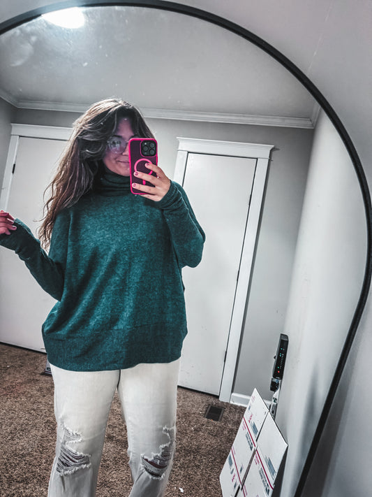 Emerald Turtleneck Sweater Tunic