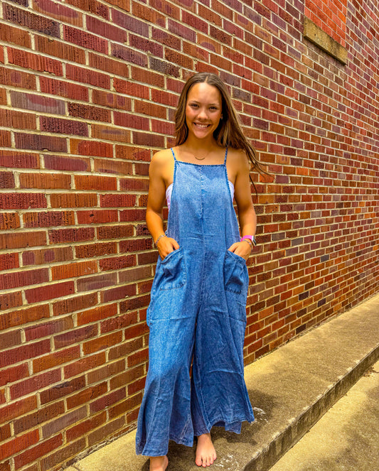 Denim Wide Leg Jumpsuit