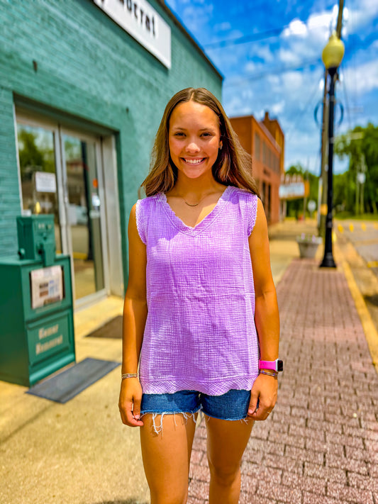 Ima Distressed Hem Blouse