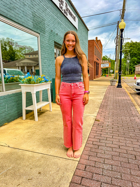 Kelly Coral Denim Pants